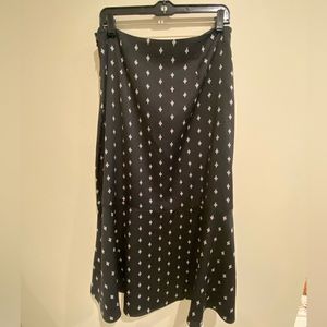 Black Fluted Midi Skirt